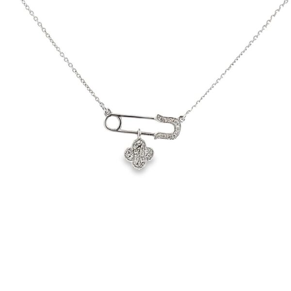 COLLAR CON DIJE CLIP Y DIAMANTES TALLA BRILLANTE GR:1.44 RD:0.05 G-VS-SI
